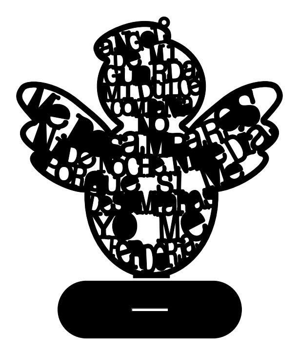 Angel oracion base colgante – archivo DXF para corte láser y CNC