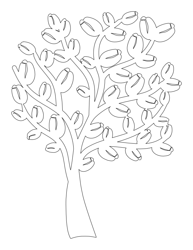 Arbol cafe – archivo DXF para corte láser y CNC