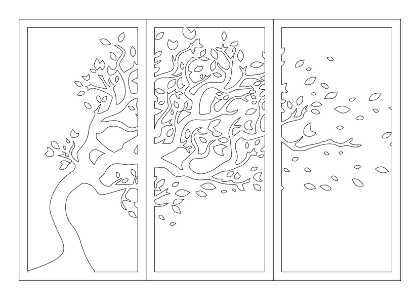 Arbol marco 3 – archivo DXF para corte láser y CNC