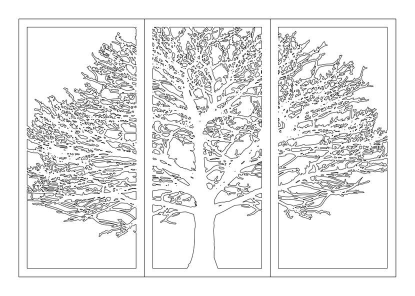 Arbol marco – archivo DXF para corte láser y CNC