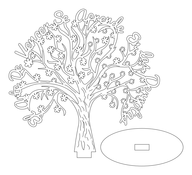 Arbol Q roo – archivo DXF para corte láser y CNC