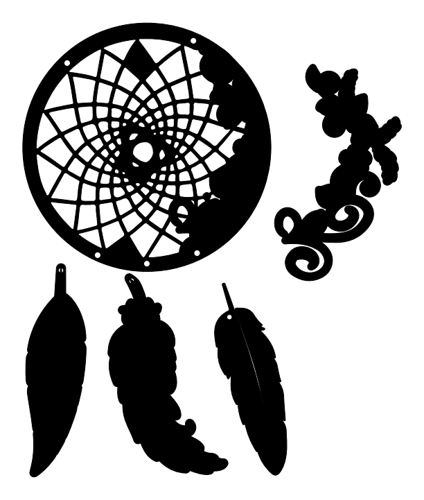 Atrapa sueños flores – archivo DXF para corte láser y CNC