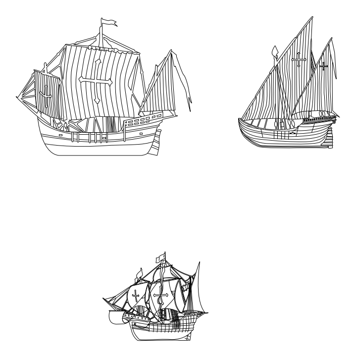 Barcos carabelas – archivo DXF para corte láser y CNC