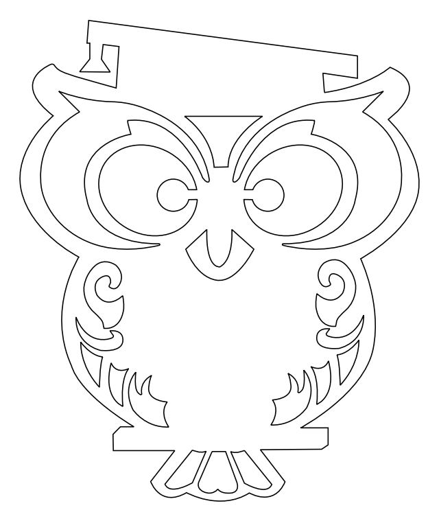 Buho Corte 25cm – archivo DXF para corte láser y CNC