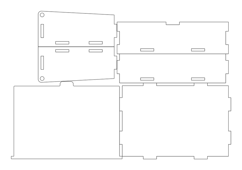 Caja bisagra 12x8x3cm – archivo DXF para corte láser y CNC