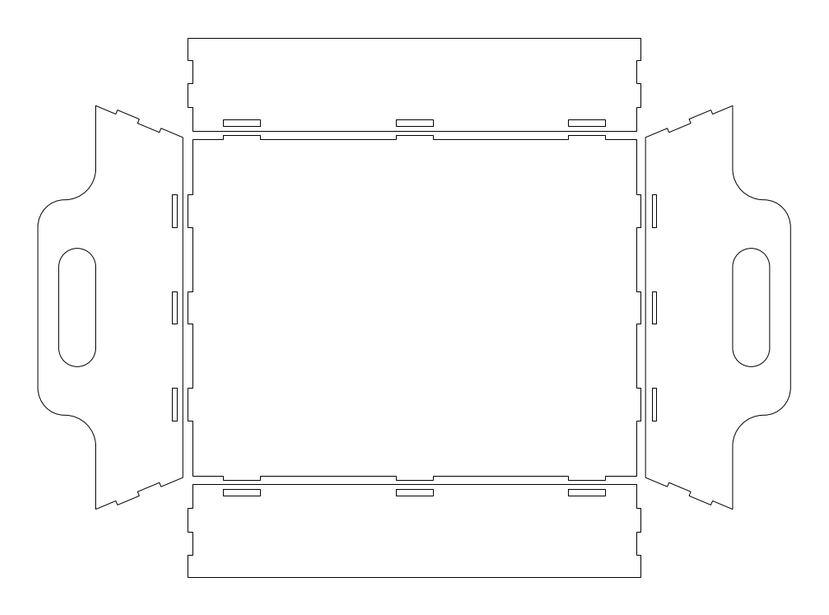 Caja charola 30x27cm – archivo DXF para corte láser y CNC