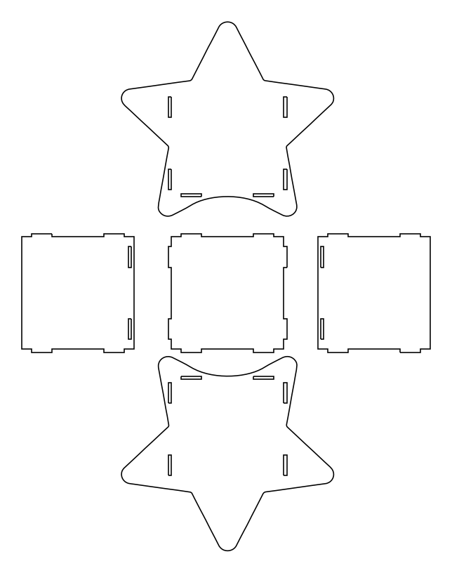 Caja de Estrella – archivo DXF para corte láser y CNC