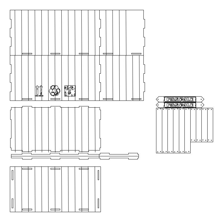 Caja industrial 24x12x12cm – archivo DXF para corte láser y CNC