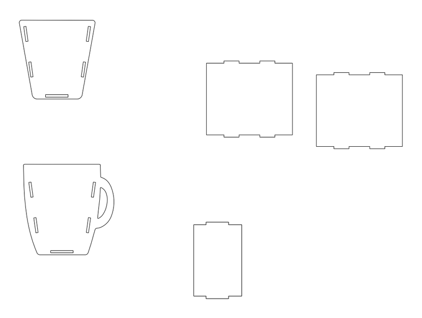 Caja Taza – archivo DXF para corte láser y CNC