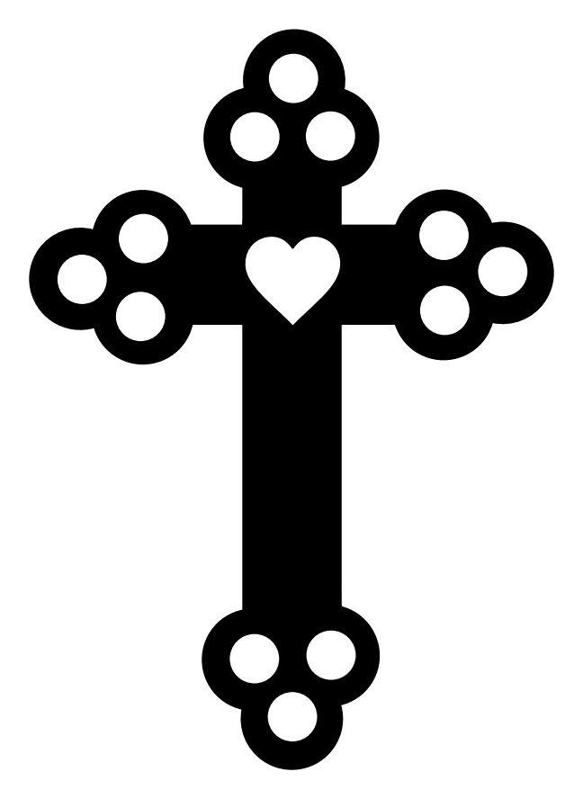 Cruz Corazón – archivo DXF para corte láser y CNC