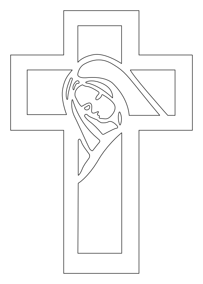 cruz virgen – archivo DXF para corte láser y CNC