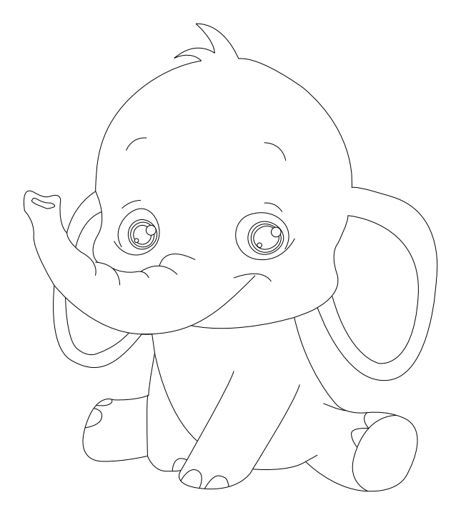 Elefante bebe 16cm – archivo DXF para corte láser y CNC