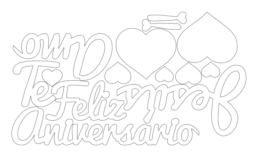 Feliz aniversario – archivo DXF para corte láser y CNC