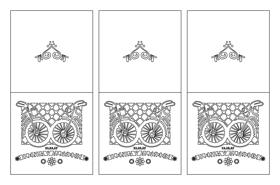 invitacion bici final 2 – archivo DXF para corte láser y CNC