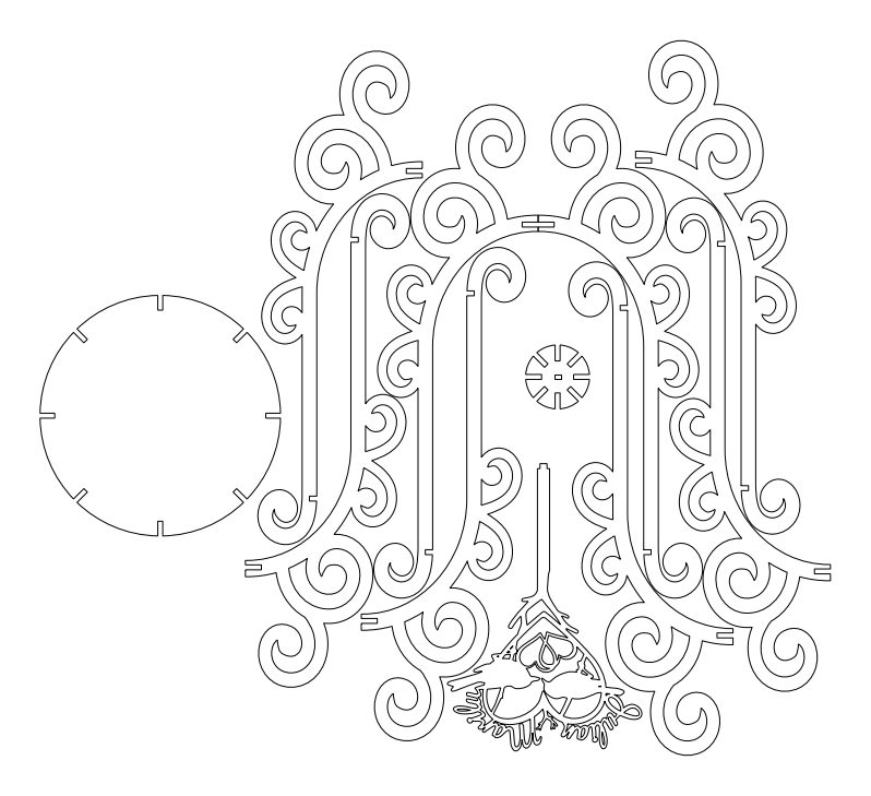 Jaula circular nuevo modelo – archivo DXF para corte láser y CNC