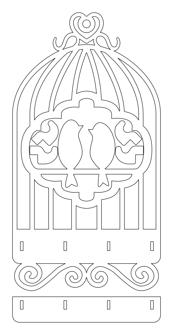 jaula vintage porta llaves – archivo DXF para corte láser y CNC