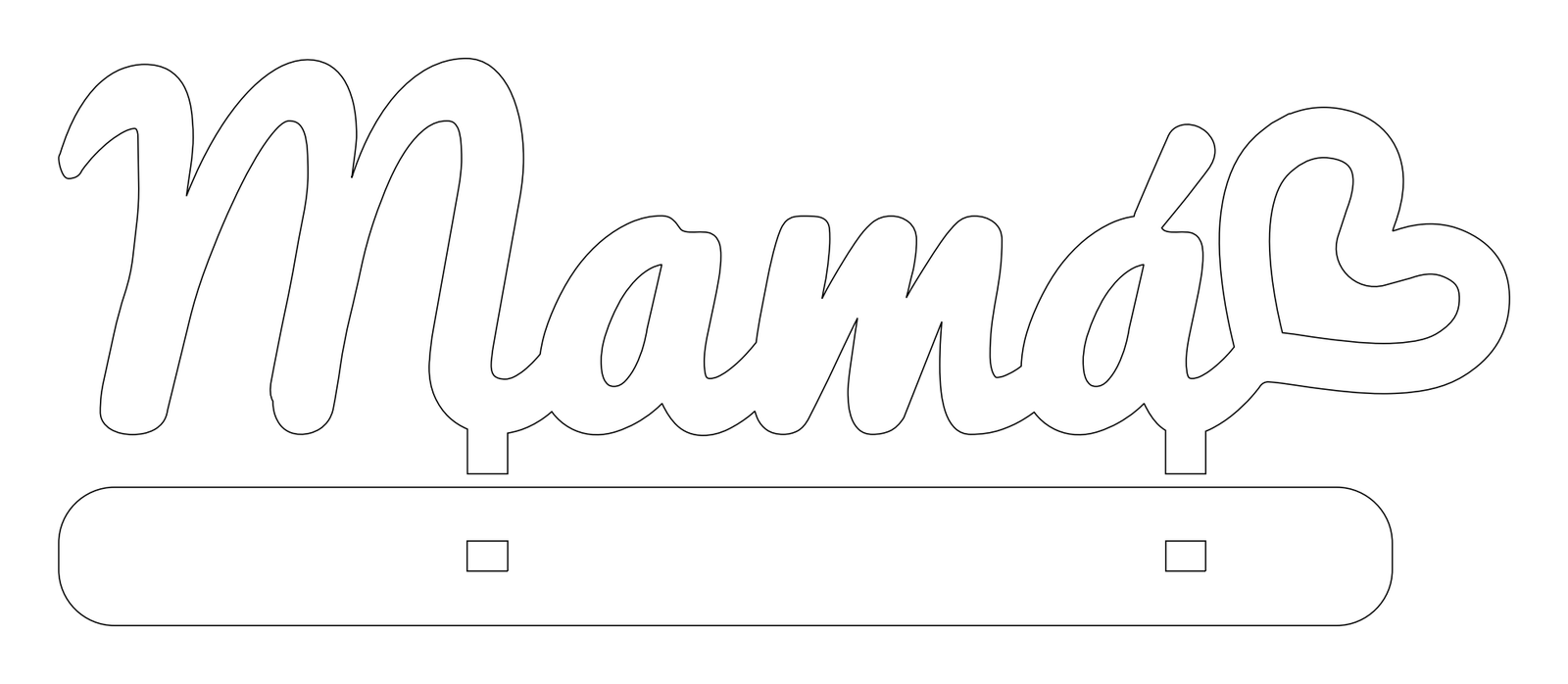 letrero mama – archivo DXF para corte láser y CNC