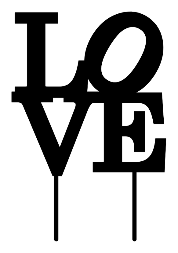 Letrero pastel LOVE – archivo DXF para corte láser y CNC