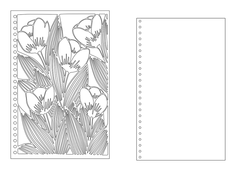 Libreta tulipanes – archivo DXF para corte láser y CNC