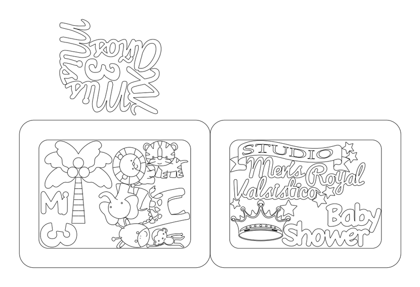 Marco 110x85cm animales y royal – archivo DXF para corte láser y CNC