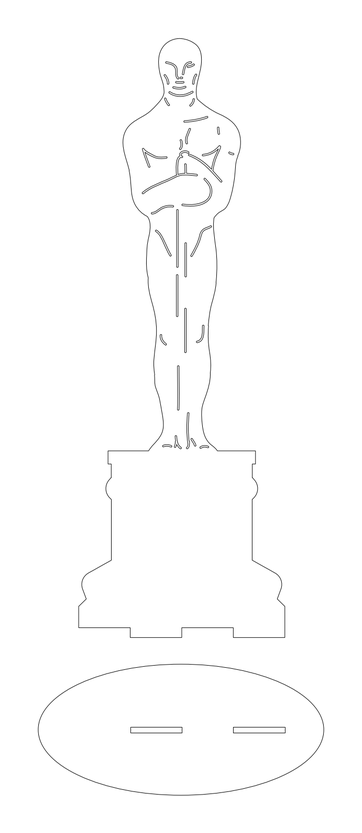 Oscar de 30cm – archivo DXF para corte láser y CNC