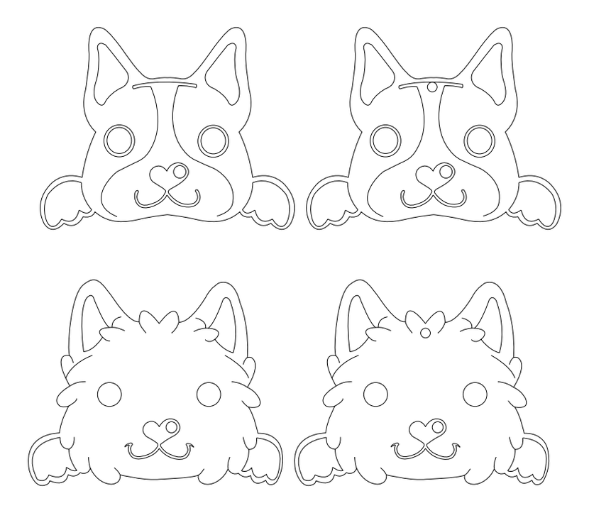 Perritos – archivo DXF para corte láser y CNC