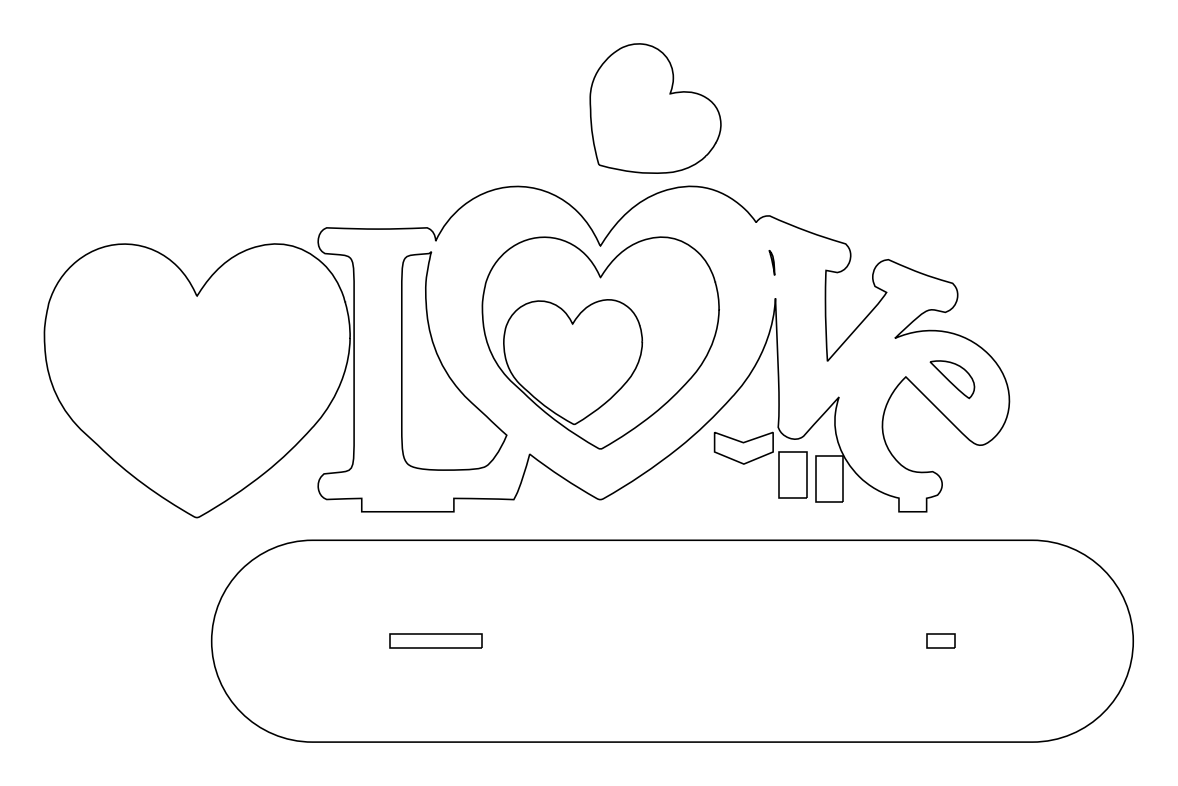 portaretratos love – archivo DXF para corte láser y CNC