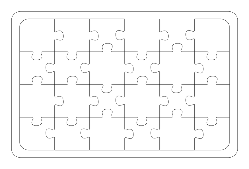 Rompecabezas tamaño tabloide – archivo DXF para corte láser y CNC