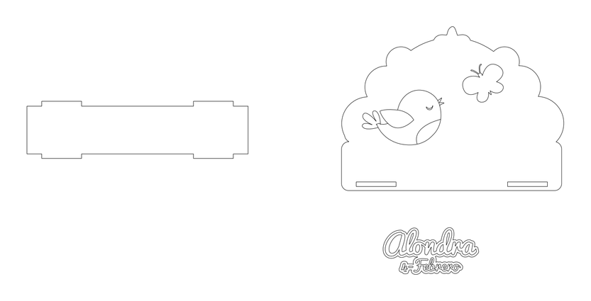 Servilletero pajarito – archivo DXF para corte láser y CNC
