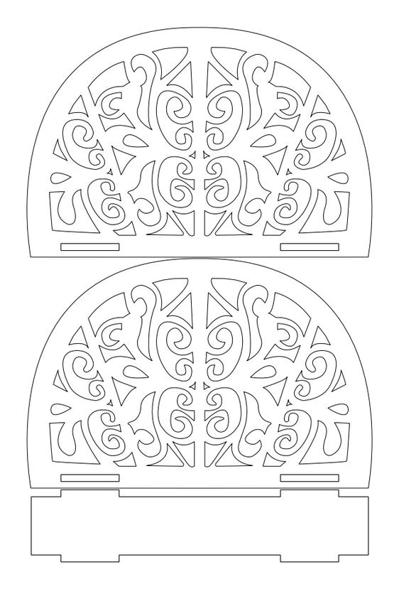 Servilletero ramas – archivo DXF para corte láser y CNC