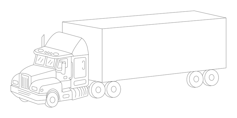 Trailer cartón 90 cm largo – archivo DXF para corte láser y CNC