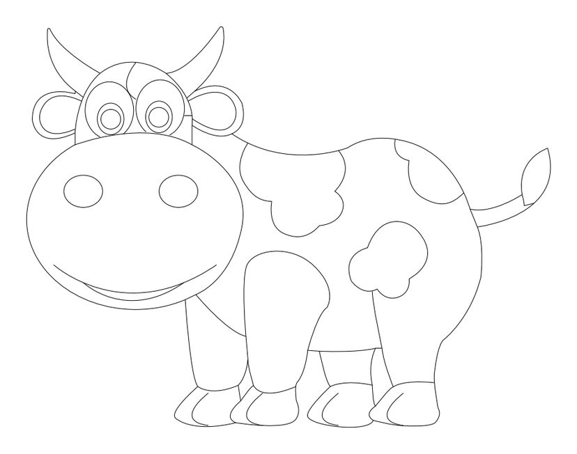 Vaca 85x110 cm mdf 3mm – archivo DXF para corte láser y CNC